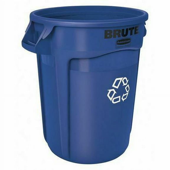 Rubbermaid Fg263273blue 32 Gal Round Polyethylene Recycling Bin , Blue