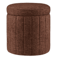 thumbnail image 1 of Bouclair Red Round Storage Fabric Ottoman, 1 of 8