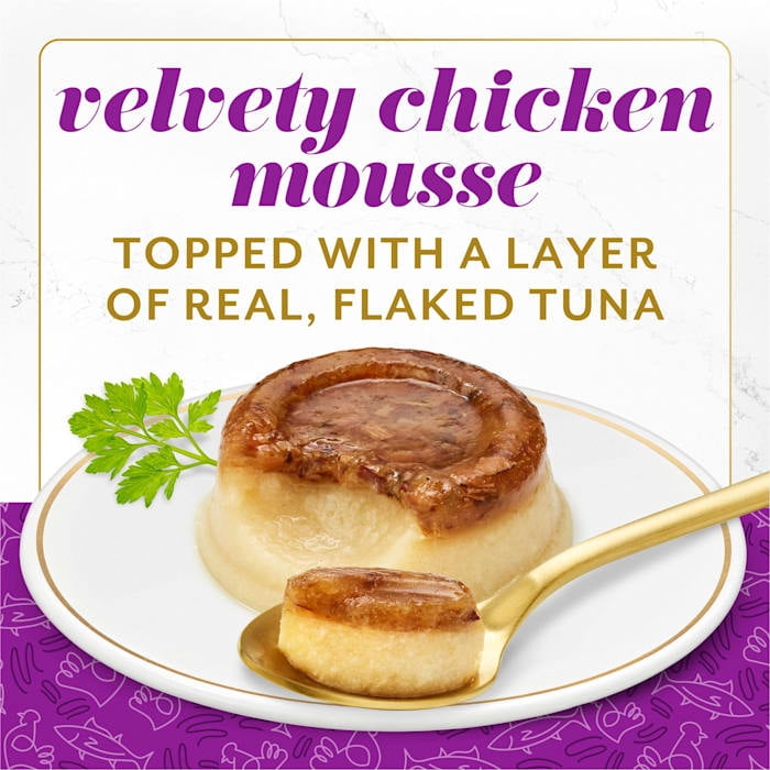 (8 pack) Fancy Feast Layered Delights Chicken Mousse with Flaked Skipjack Tuna
