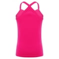 thumbnail image 2 of Yruioon Kids Girls Dance Cotton Tank Top Y-Back Camisole Spaghetti Straps Vest Yoga Workout Basic Hot Pink 160, 2 of 6