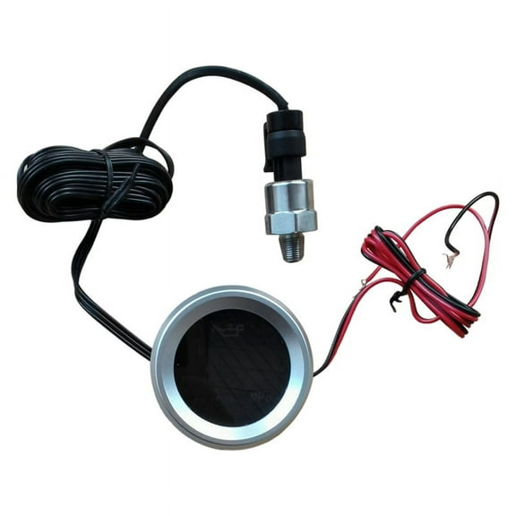 52mm Oil Pressure Gauge with Warning Alarm 1/8 NPT Sensor Meter for Car Boat