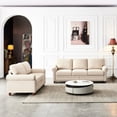 thumbnail image 2 of Beige 2+3 Seat Fabric Sofa with High - Density Elastic Sponges and Storage, 2 of 6