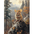 thumbnail image 1 of Qisvanset 12x16 Inch Forest Mouse Log Canvas Wall Art, Small Wildlife Peaceful Nature Scenery Home Decor, 1 of 8
