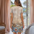 thumbnail image 3 of Yuyamidu Mandala Horse House Dresses for Women Button Down Nightgowns Crew Neck Short Sleeve Vintage Nightdress, 3 of 7