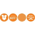 thumbnail image 2 of Darling Souvenir 190 Pieces Orange Baby Shower Chocolate Drop Labels Stickers - Self-Adhesive Mini Candy Wrappers for Favors & Party Decorations, 2 of 2