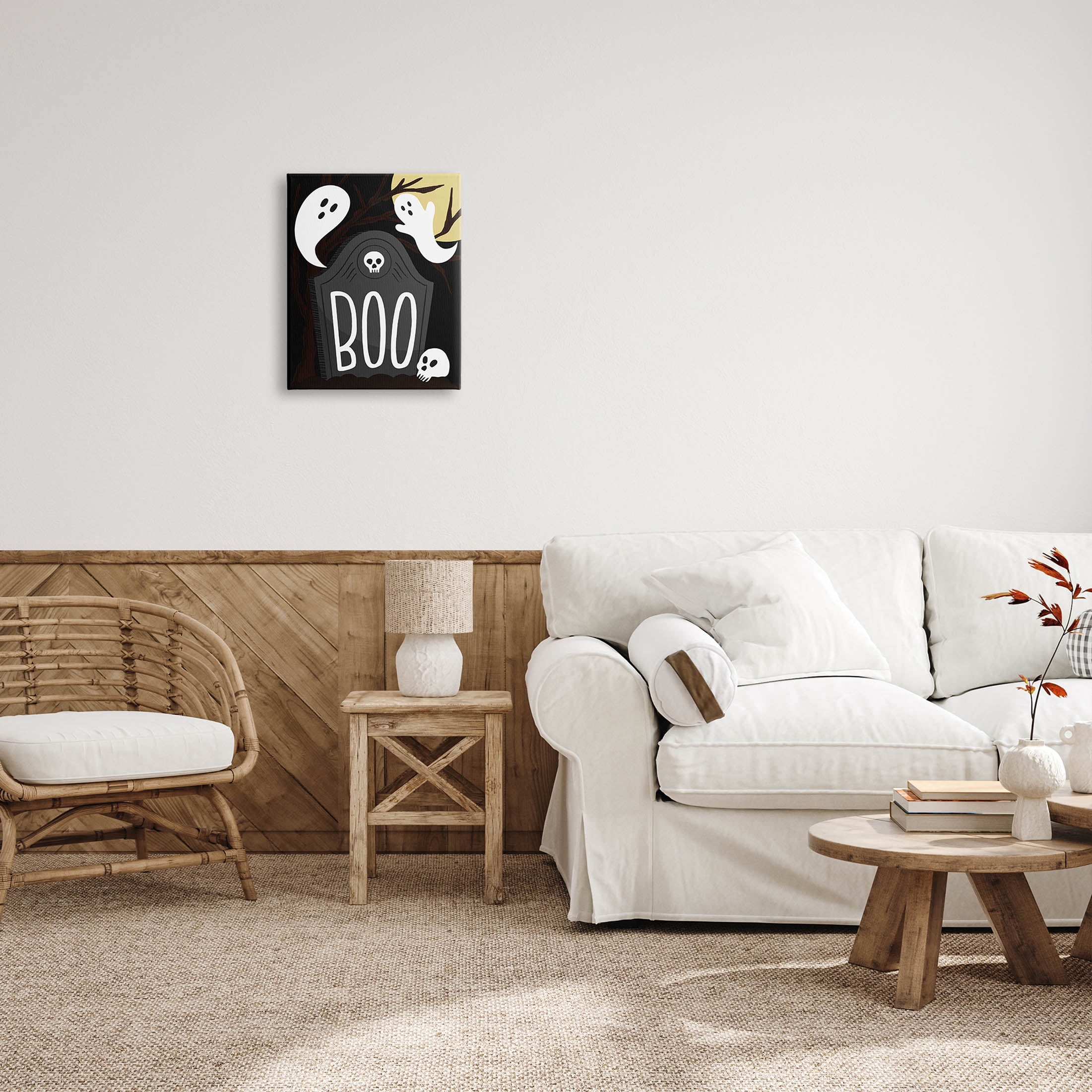 Stupell Industries Boo Haunted Night Gravestone Graphic Art Gallery Wrapped Canvas Print Wall Art, Design by Hey Bre! Creative Studio