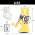 thumbnail image 6 of Rotary Cheese Grater Hand Crank Cheese Shredder for Fresh Cheese, Vegetable, Nuts,Non-slip Suction Base, Free Cleaning Brush Three Blades,Yellow, 6 of 17