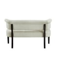 thumbnail image 6 of Inspired Home Alaya Cream White Linen Bench - Upholstered | Button Tufted, 6 of 11