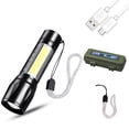 thumbnail image 1 of 10W Portable Flashlight High Brightness USB Rechargeable Black Compact Lightweight for Outdoor Lighting, 1 of 8