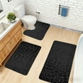 thumbnail image 4 of Juego de 3 alfombrillas de baño grandes y absorbentes con densidad de esponja 25D, antideslizantes, de terciopelo y lavables, ideales para la decoración del hogar (Negro, 50x80cm, 40x60cm, 40x50cm). R, 4 of 8