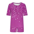 thumbnail image 6 of Fewfanhot Women's Ultra-Soft Pajama Set - Round Neck Cute Printed Short Sleeve Pajamas & Short Pant, Ideal for Home and Family Gatherings, 6 of 6