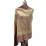 Womens Beige and Purple Modal scarves with Elegant Floral Prints Summer Spring Accessory for Outdoor Events Casual Events
