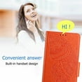 thumbnail image 5 of Nalacover Wallet Case for iPhone 14 Plus, Butterfly Embossed Pattern Luxury PU Leather Magnetic Flip Folio Cover with Card Slots Holder Kickstand Wrist Strap Soft Silicone Shockproof Case,Orange, 5 of 9
