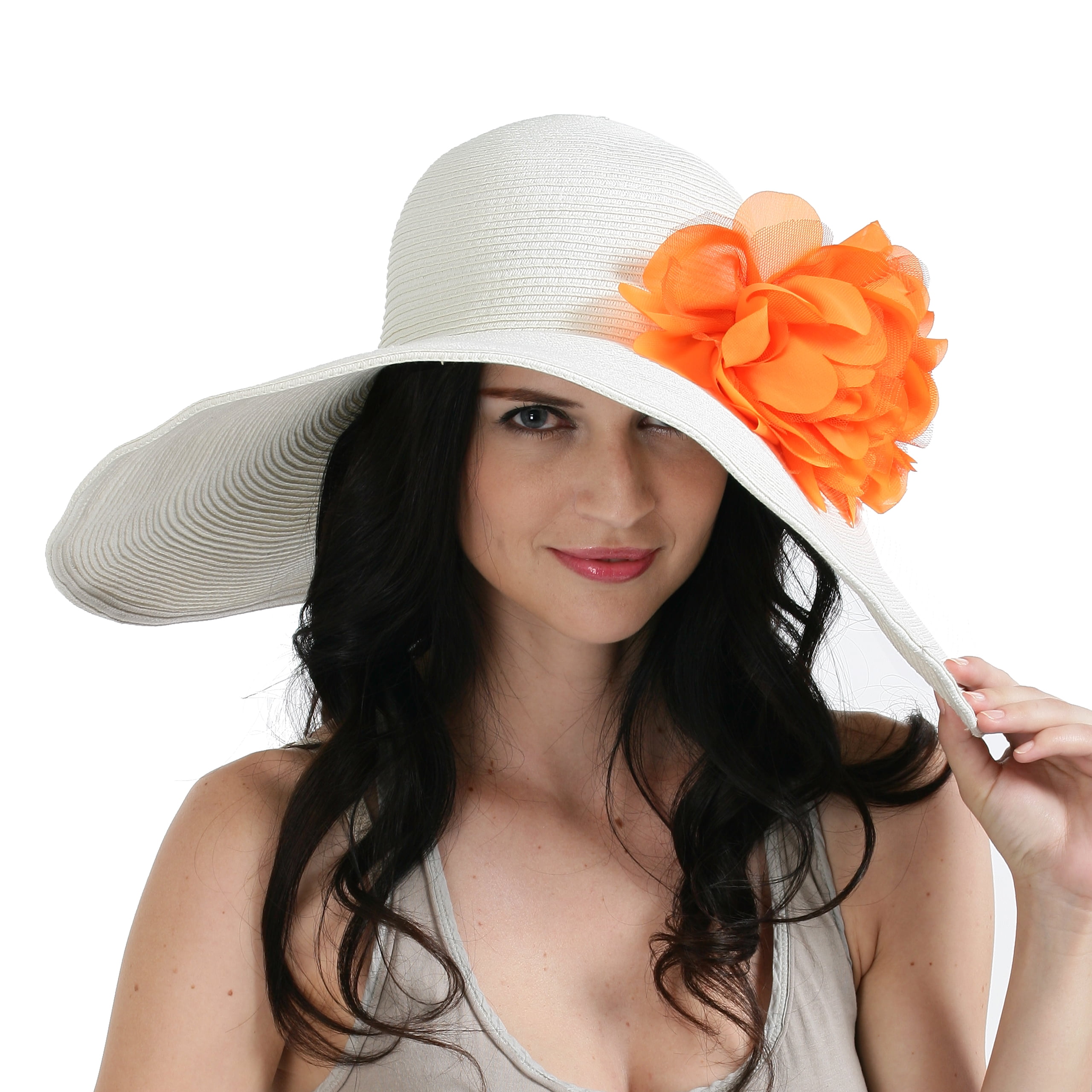 Large white floppy hat Clearance