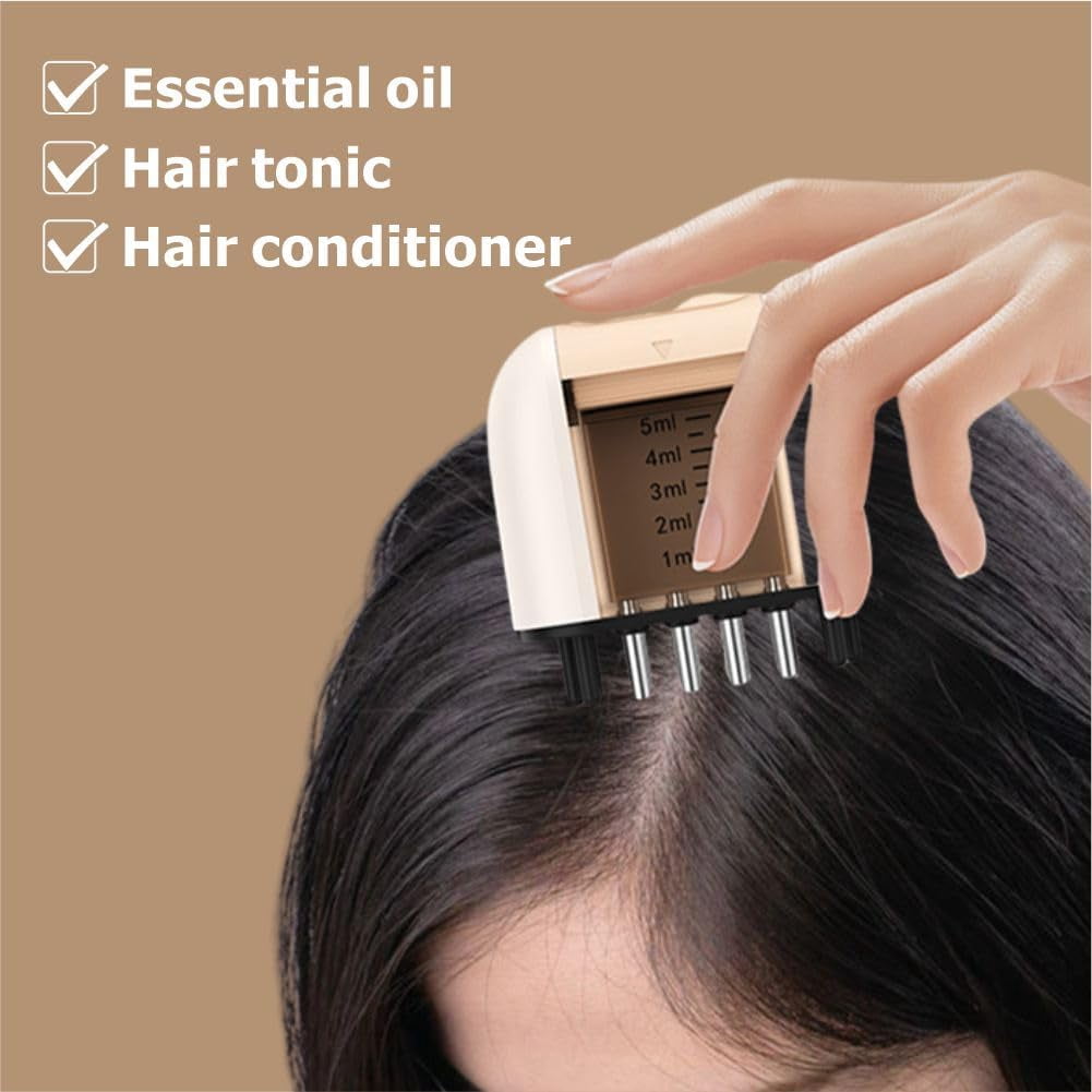 Scalp Massage Comb with Red Light, Electric Hair Oil Applicator, IPX6 Waterproof, Hair Growth Aid, Travel Friendly