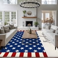 thumbnail image 4 of 4th of Washable Area Rug 5 x 8 ft July Patriotic Independence Day Star Red Stripe, Soft Non Slip Rugs Stain Repellent Indoor Felt Carpet for Living Dining Room Bedroom Home Office, 4 of 9