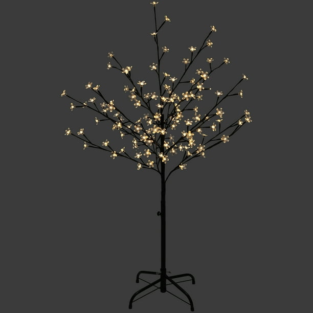 Northlight 4 LED Lighted Sakura Cherry Blossom Artificial Flower