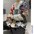 thumbnail image 1 of Suéter de oso vintage de estilo Hong Kong para hombre, cuello redondo, estilo holgado, otoño e invierno, ropa de pareja, ropa de punto de moda, 1 of 5