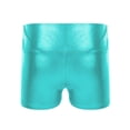 thumbnail image 3 of Raenseen Girls Ballet Suit Sleeveless Leotard + Shorts + Hair Band Gymnastics Training Workout Blue Green 14, 3 of 9