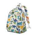 thumbnail image 2 of Cute Dinosaur Pattern Backpack for School,Cute School Bag,Schoolbag with Adjustable Shoulder Straps & Padded Back,13.4"x11"x4.7", 2 of 6