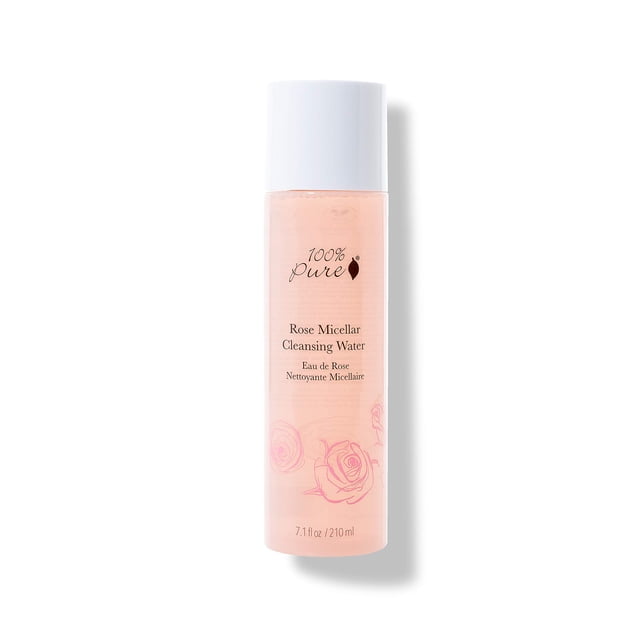 Agua limpiadora micelar 100% pura rosa, 210 ml, para todo tipo de piel