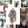 thumbnail image 5 of Fashion Plaid Blanket Scarf Women'S Large Oversized Long Scarf-Green, 5 of 5