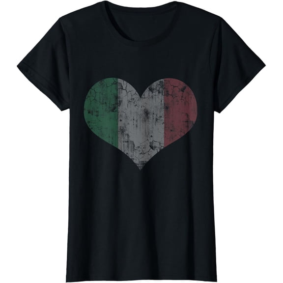 Italian Flag Heart Italy Italia Love Bella T-Shirt