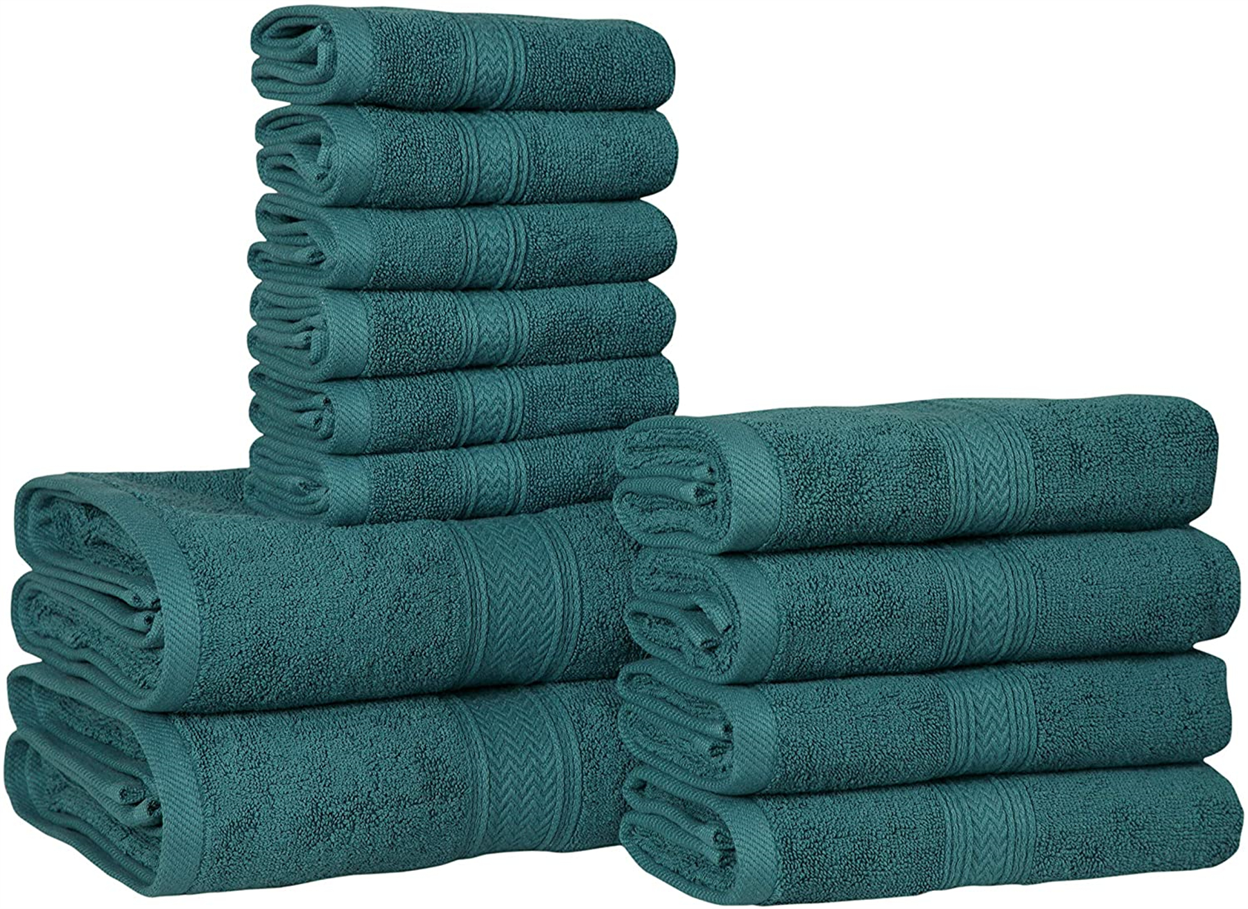 12 Piece 600 GSM Cotton Bath Towels Set Hotel Spa Towels Set 2 Bath