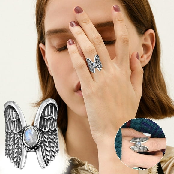 Joyería creativa del anillo del ala del ángel de la aleación de la moda de las señoras Wmkox8yi sjalhkljlk3135