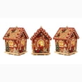 thumbnail image 2 of 5.7 Inch DIY Christmas Wooden House 3D Diamond Art Kit,Warm Brown Tone With Snowman & Bell Accent,Rhinestone Pearl Bead Craft Set,for Mantel Shelf Party Decor,Holiday Handmade Gift, 2 of 5