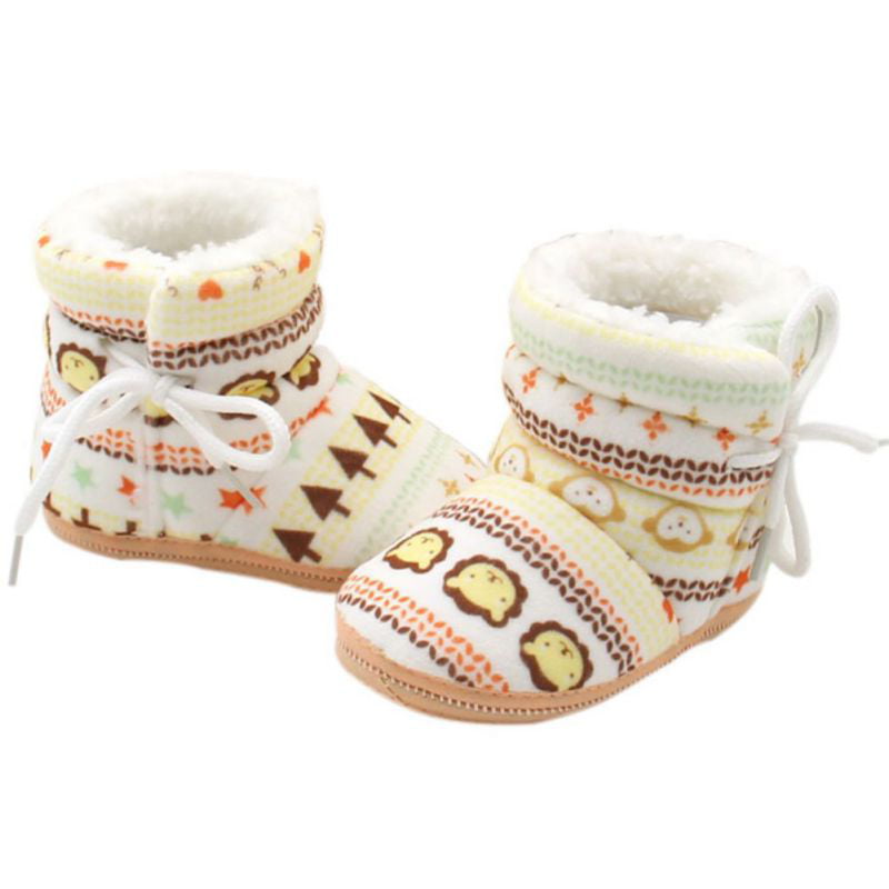 Baorong Winter Baby Girls Soft Sole Prewalker Toddler Short Snow Boots