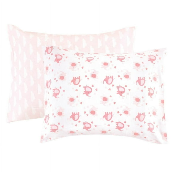 Luvable Friends Infant Girl Envelope Toddler Pillow Cases, Girl Basic Elephant, One Size