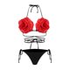 thumbnail image 1 of Trajes baño divididos piezas para mujer, conjunto Bikinis con cuello Halter, traje baño flores 3D, trajes, 1 of 5