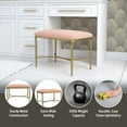 thumbnail image 6 of Hillsdale Furniture Wimberly Modern Backless Metal Vanity Stool, Gold with Coral Fabric, 6 of 14
