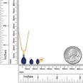 thumbnail image 2 of 18K Yellow Gold Plated Silver Blue Sapphire and Fancy Blue Zirconia Pendant and Earrings Jewelry Set for Women (3.99 Cttw, September Birthstone, Pear Shape 10X7MM and 7X5MM, with 18 inch Chain), 2 of 3