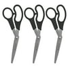 Westcott All Purpose Scissors, 8", Stainless Steel, Bent, for Craft/Home/Office, Black, 3-Pack