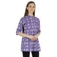 thumbnail image 3 of Moomaya Printed Cotton Tunic Top For WoMen's Mandarin Collar Ethnic Wear Pin Tuck Kurti, 3 of 7