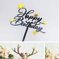 thumbnail image 4 of Happy Birthday Cake Topper Lovely Star Cupcake Toppers Picks Cake Decoration Toothpick for Party Birthday (Black), 4 of 5