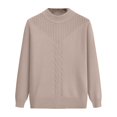 thumbnail image 7 of ManxiVoo Elegant Stand Collar Knit Sweater For Women Semi High Neck Lightweight Pullover Long Sleeve Soft Layering Staple XL Size Khaki, 7 of 7