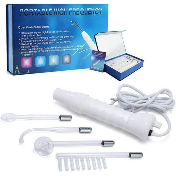 Penkiiy High F requency Facial Machine Wand 4 Pieces Tubes Set Portable Handheld Skin Therapy for Face Hair Care