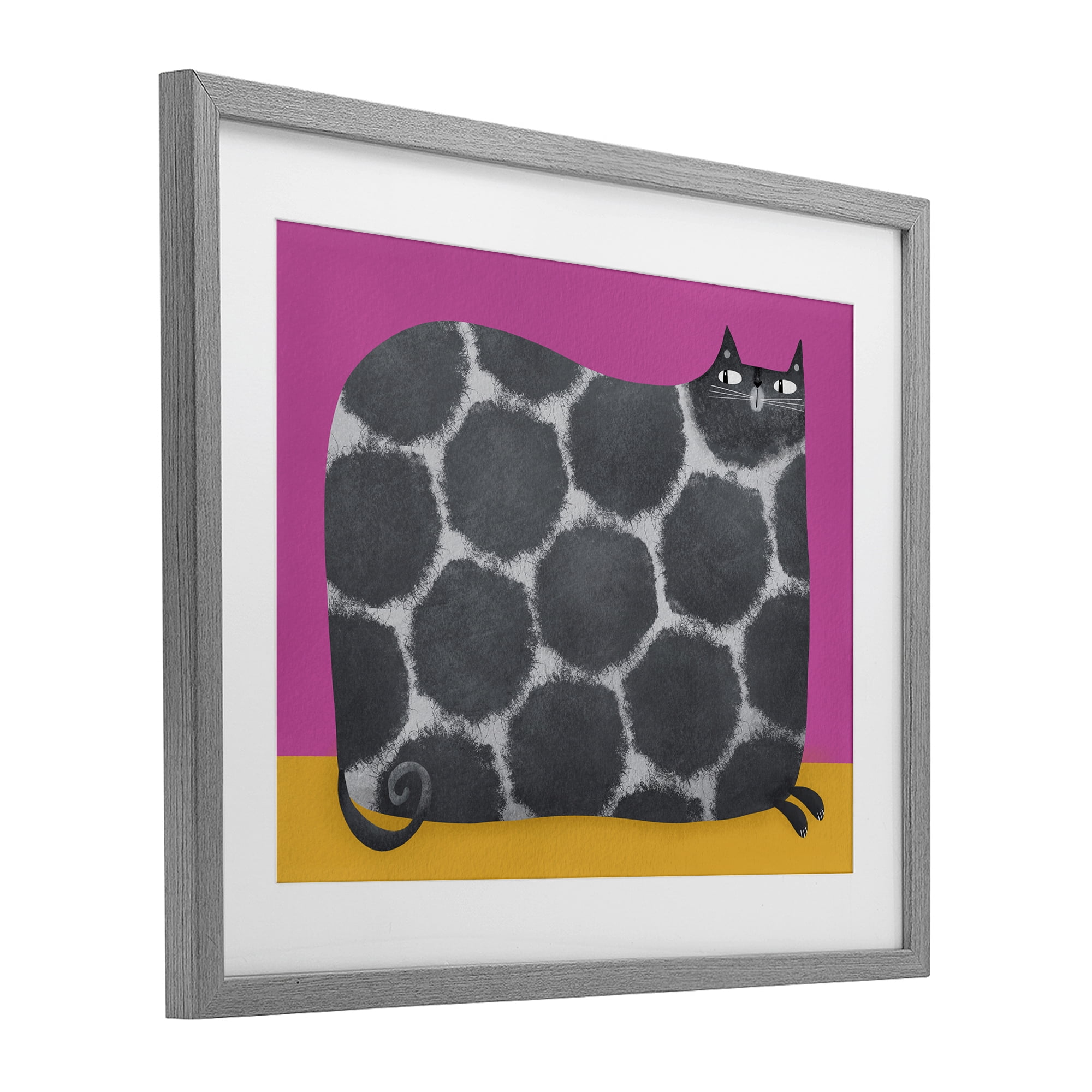 Stupell Industries Big Spots on Cat Gray Framed Print Under Glass, design by Gabriela Avila
