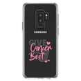 thumbnail image 1 of DistinctInk Clear Shockproof Hybrid Case for Samsung Galaxy S9+ PLUS (6.2" Screen) - TPU Bumper Acrylic Back Tempered Glass Screen Protector - Give Cancer the Boot - Cowboy Spurs, 1 of 5