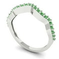 thumbnail image 2 of 0.23 ctw Wedding Band for Women - 18K White Gold Simulated Green Diamond Stackable Eternity Ring, 2 of 6