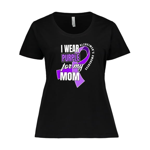 Inktastic Alzheimers Awareness I Wear Purple for My Mom Women's Plus Size T-Shirt