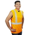 thumbnail image 3 of 10-Pack of Cordova V420-4XL Cor-Brite Type R, Class II, Orange Birdseye Mesh T-Shirt, Sleeveless, Chest Pocket, 2-Inch Silver Reflective Tape, 4X-Large, 3 of 5