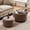 Brown, variant on 28" Round Storage Ottoman Set of 2 with Wheels, Solid Wood Removable Lid, Multifunctional Foot Rest & Coffee Table for Living Room Bedroom, Dark Gray
