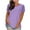 Purple, variant on QUNYINEY Short Sleeve Shirts for Women Casual Crew Neck Solid Tops Loose Summer Cotton Tops for Women