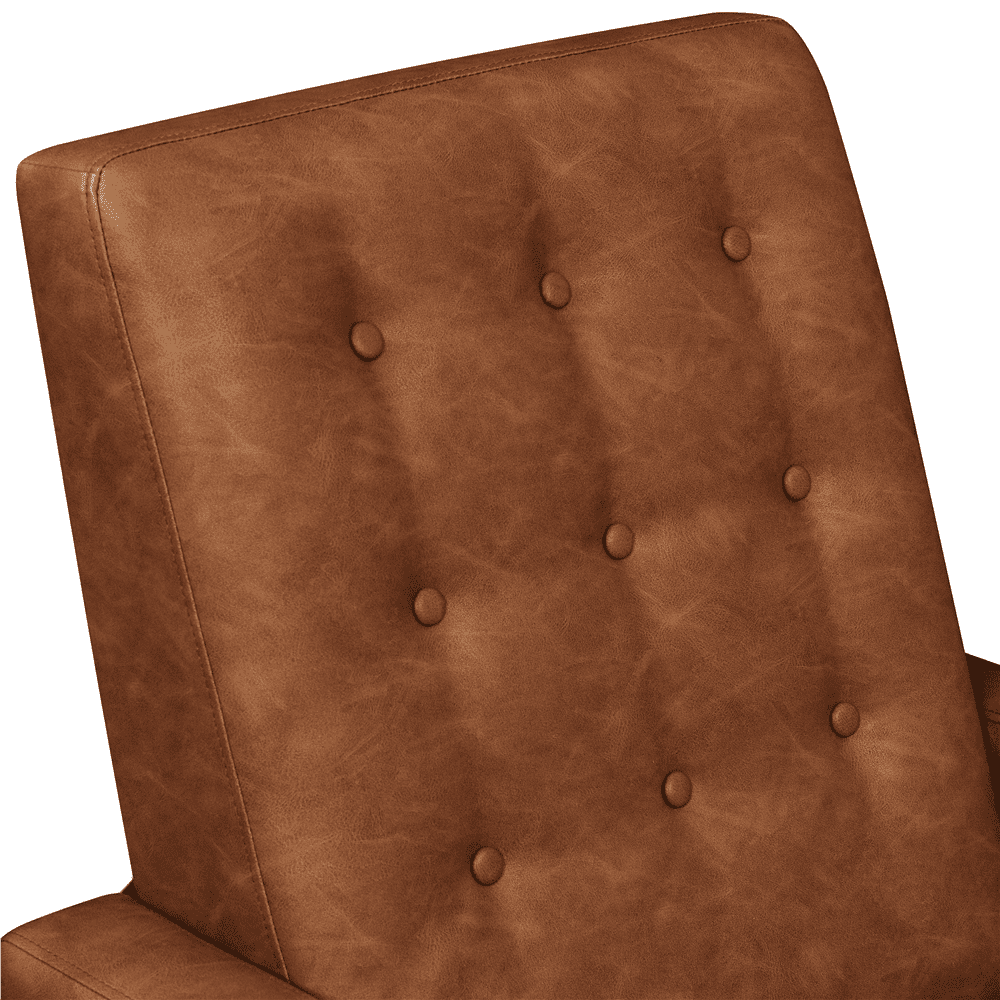 Yaheetech Mid-Century Upholstered Faux Leather Recliner, Brown