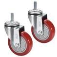 thumbnail image 1 of Ruedas giratorias Caster PU de 4 pulgadas de diámetro, vástago roscado M12 x 30 mm, capacidad de 286 lb, 2 piezas, 1 of 3