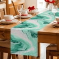 thumbnail image 5 of Green Marble Table Runner 108 Inches, Summer Ocean Wave Green Ombre Bed Runner Dresser Scarves Tabletop for Indoor Outdoor Parties/Ceremony/Banquet, 13"x 108", 5 of 8